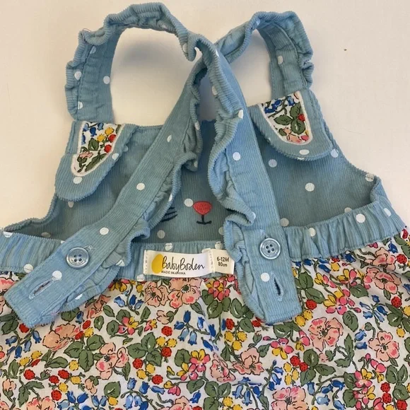 Baby Boden-pretty blue corduroy pinafores/jumper. NEW NO TAG NEVER WEARING. - Picture 3 of 6